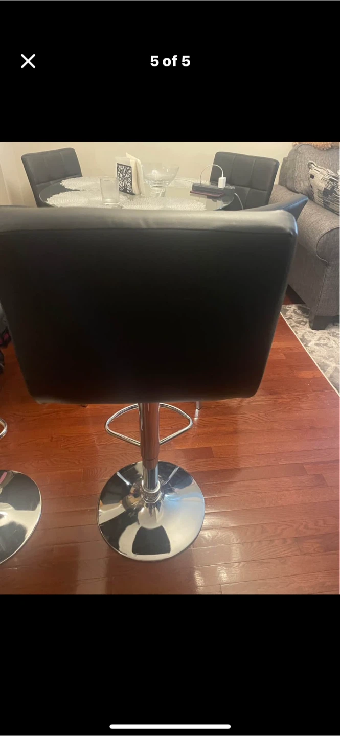Black Adjustable Bar Stools - 1 left (pending pick up) - photo 2