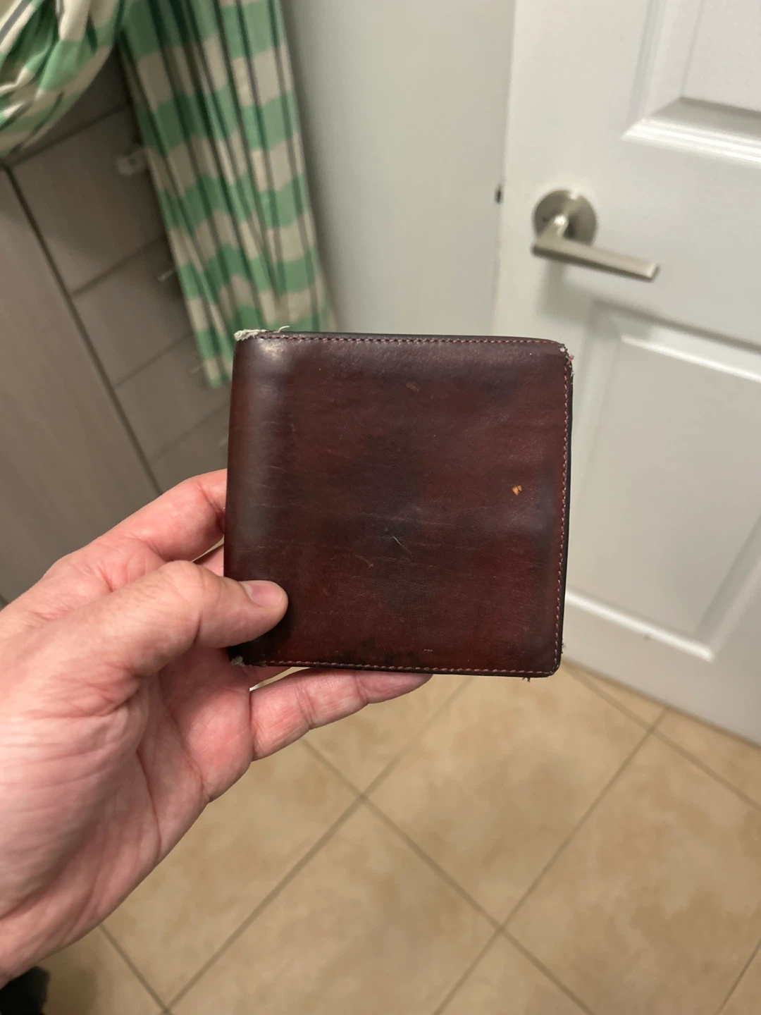 Worn In Brown Leather Bifold Wallet