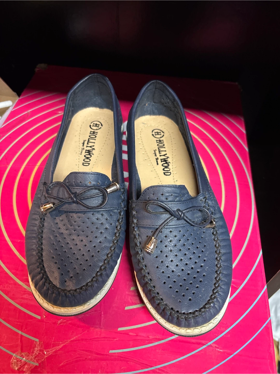 Hollywood Super Shoes Navy Blue Loafers - Women's Size 37
