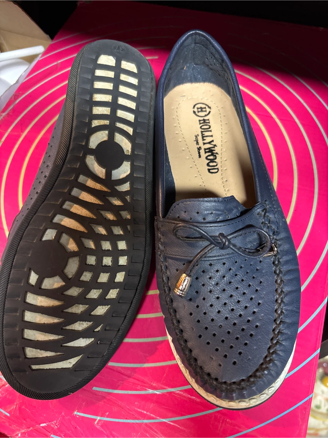 Hollywood Super Shoes Navy Blue Loafers - Women's Size 37 - photo 3