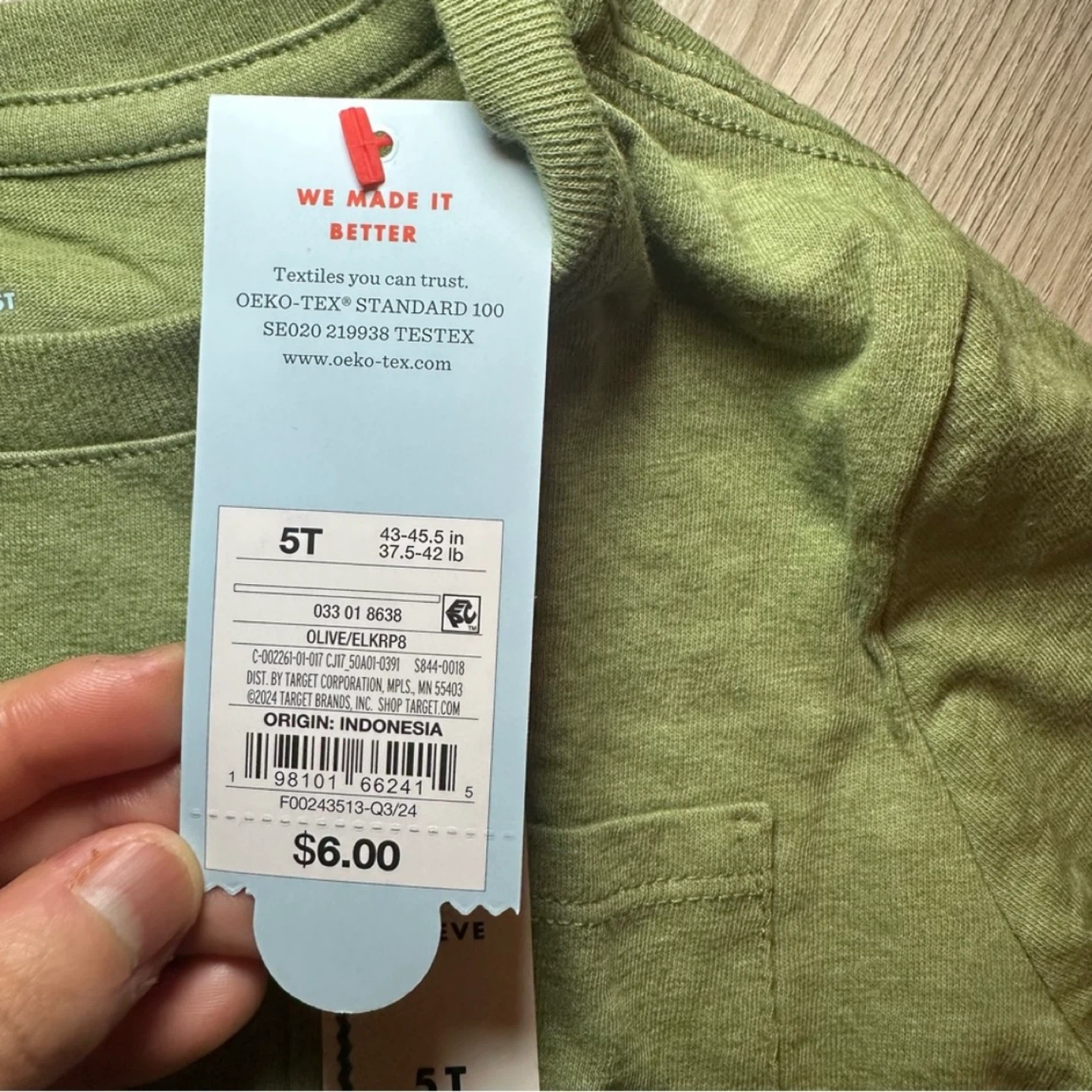 [2pcs] NWT CAT&JACK 5T Long Sleeve Cotton Shirt Olive Green - photo 3