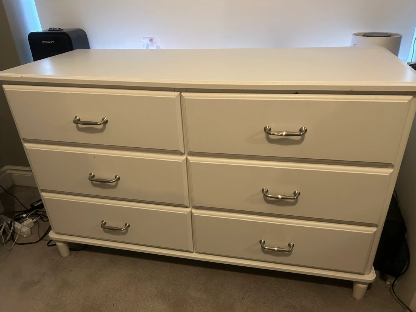 White Six-Drawer Dresser - pending pick up