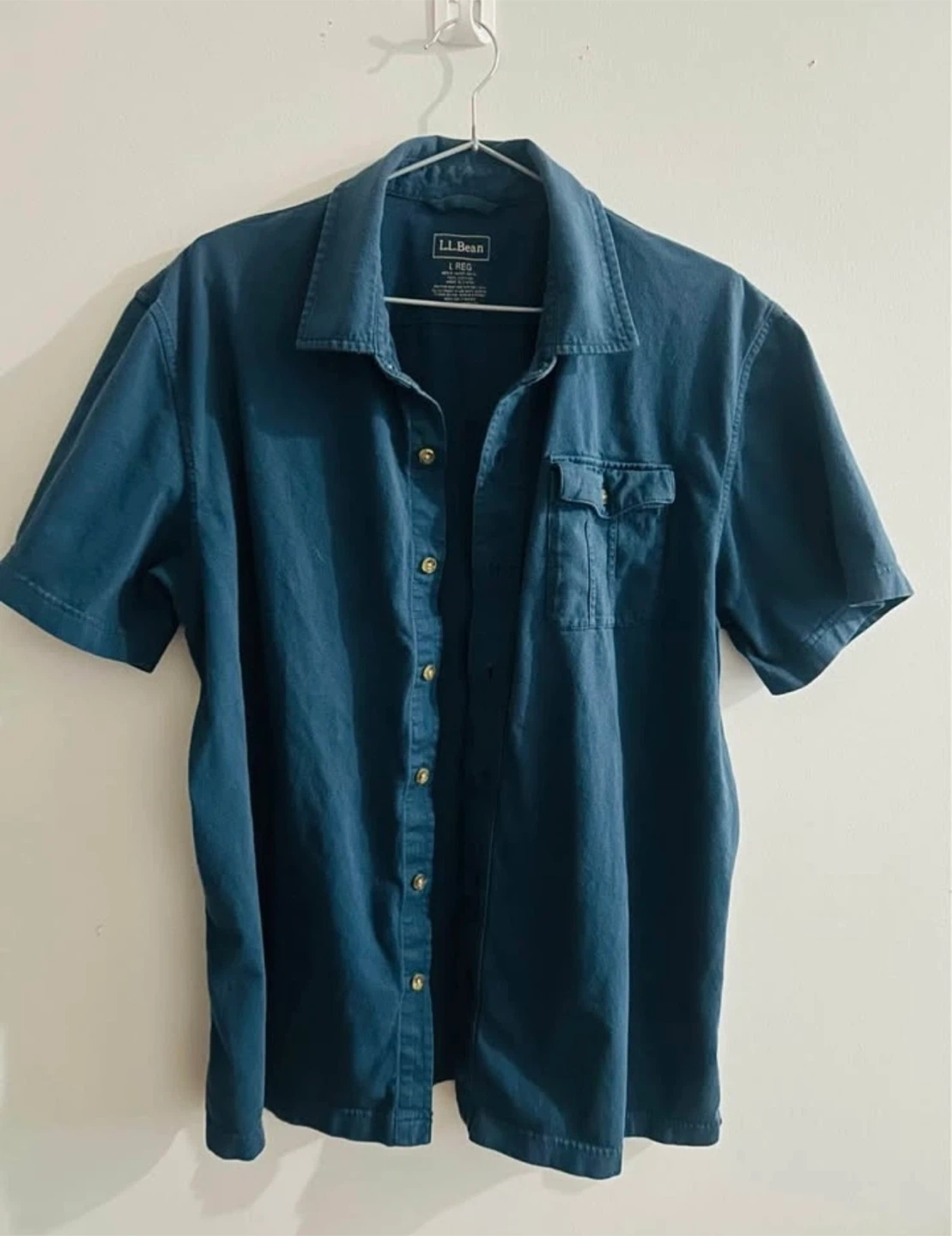 L.L.Bean Men's Short Sleeve Button-Up Shirt - L REG - photo 3