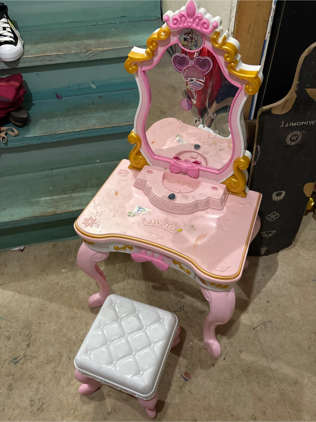 Pink Toy Vanity with Stool