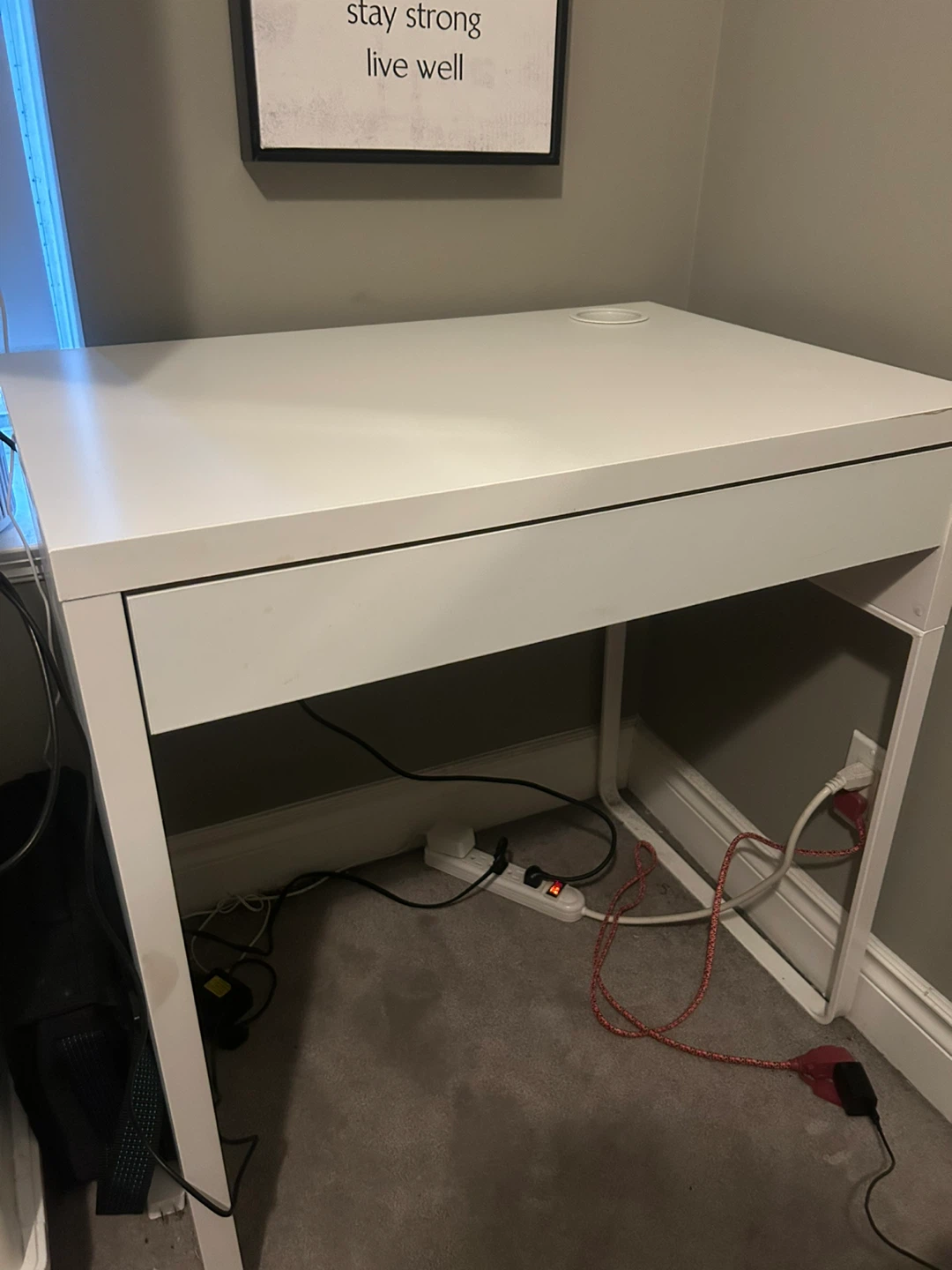 White Desk with Drawer