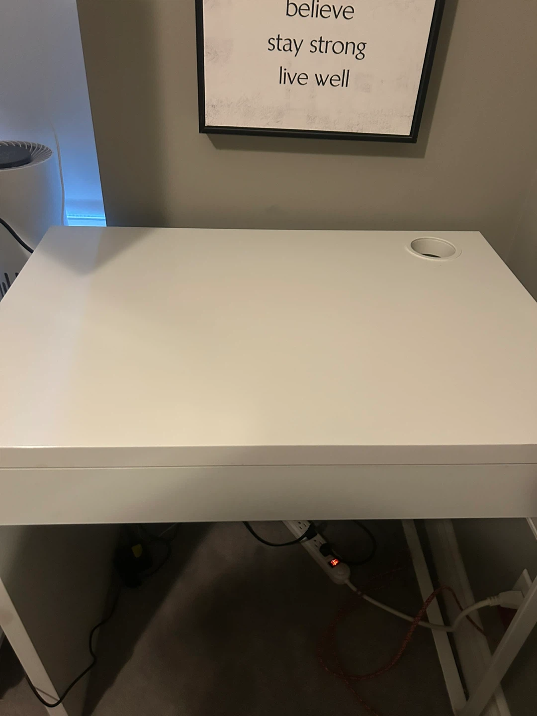 White Desk with Drawer - photo 2