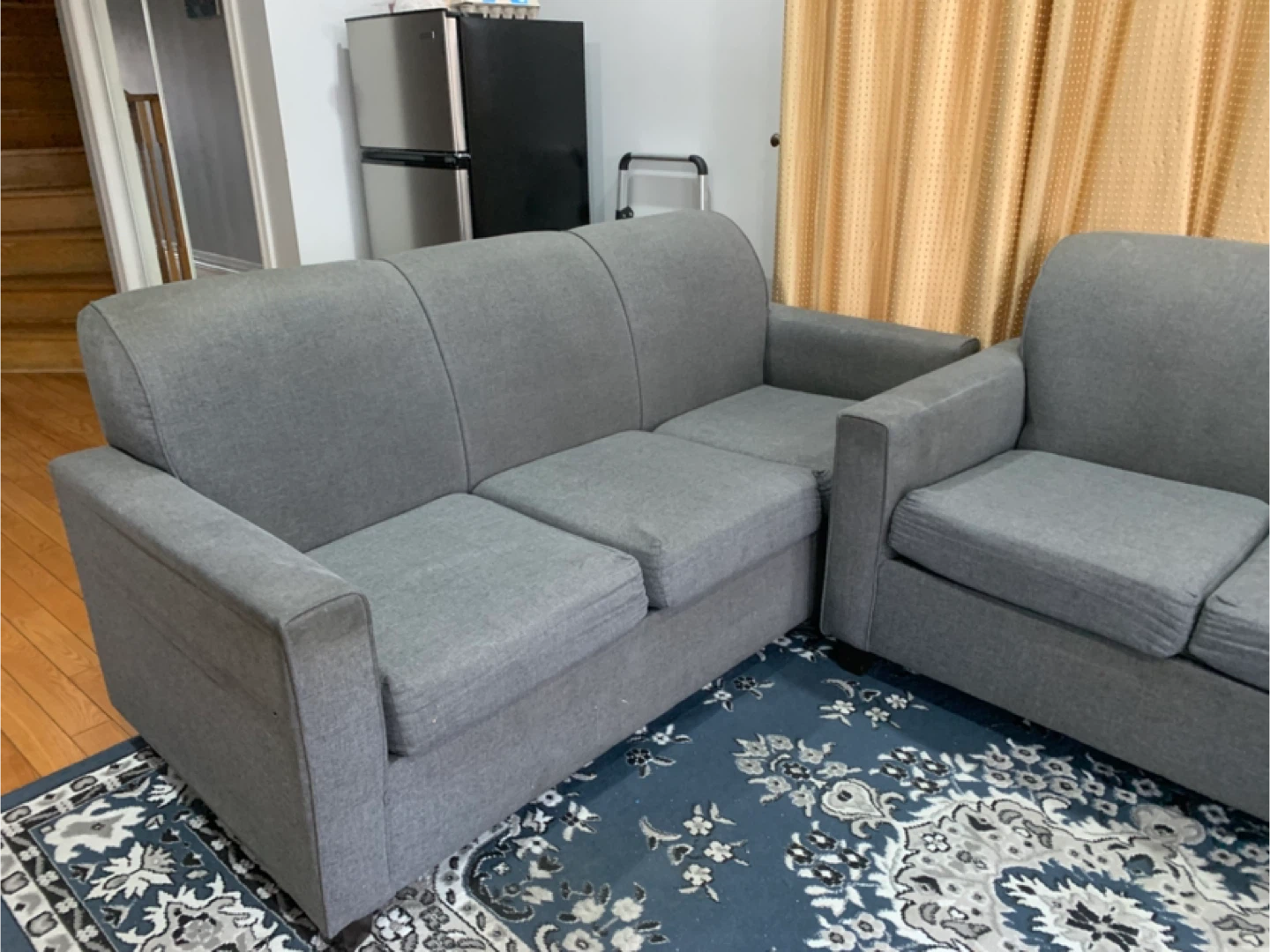 Grey Fabric Sofa Set - photo 4