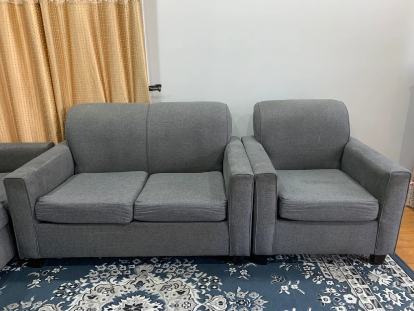 Grey Fabric Sofa Set - photo 5
