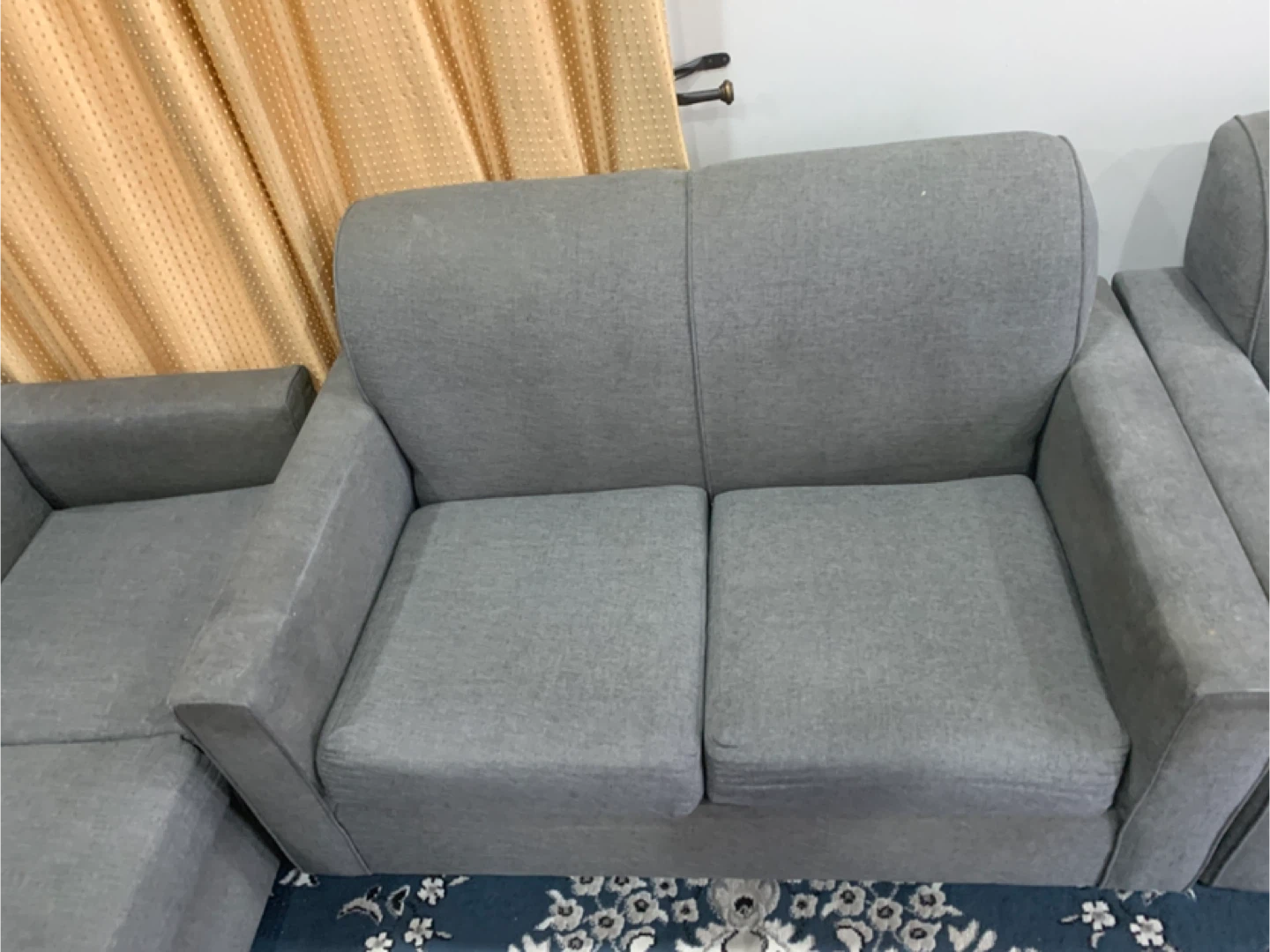 Grey Fabric Sofa Set - photo 3