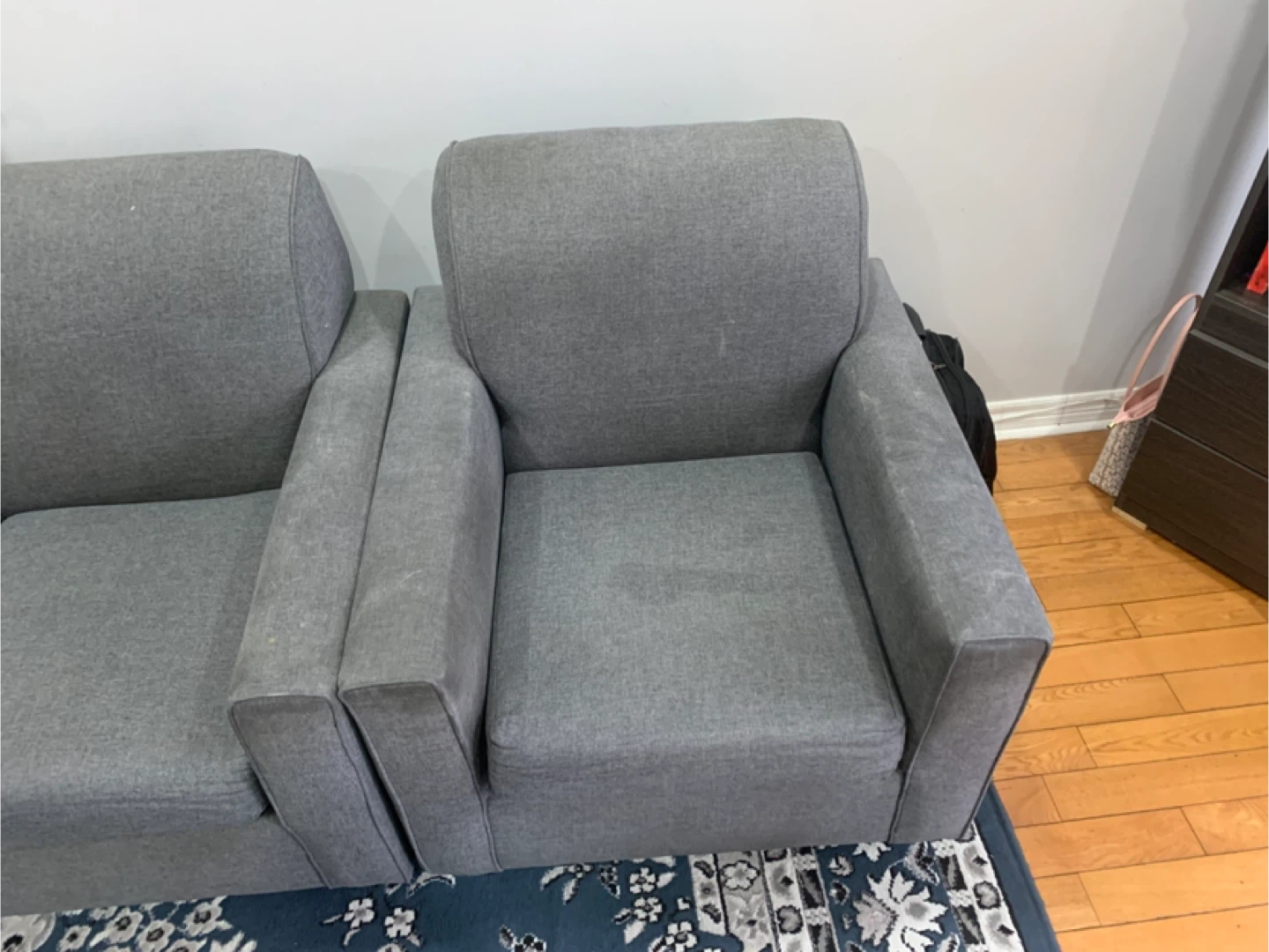 Grey Fabric Sofa Set - photo 2