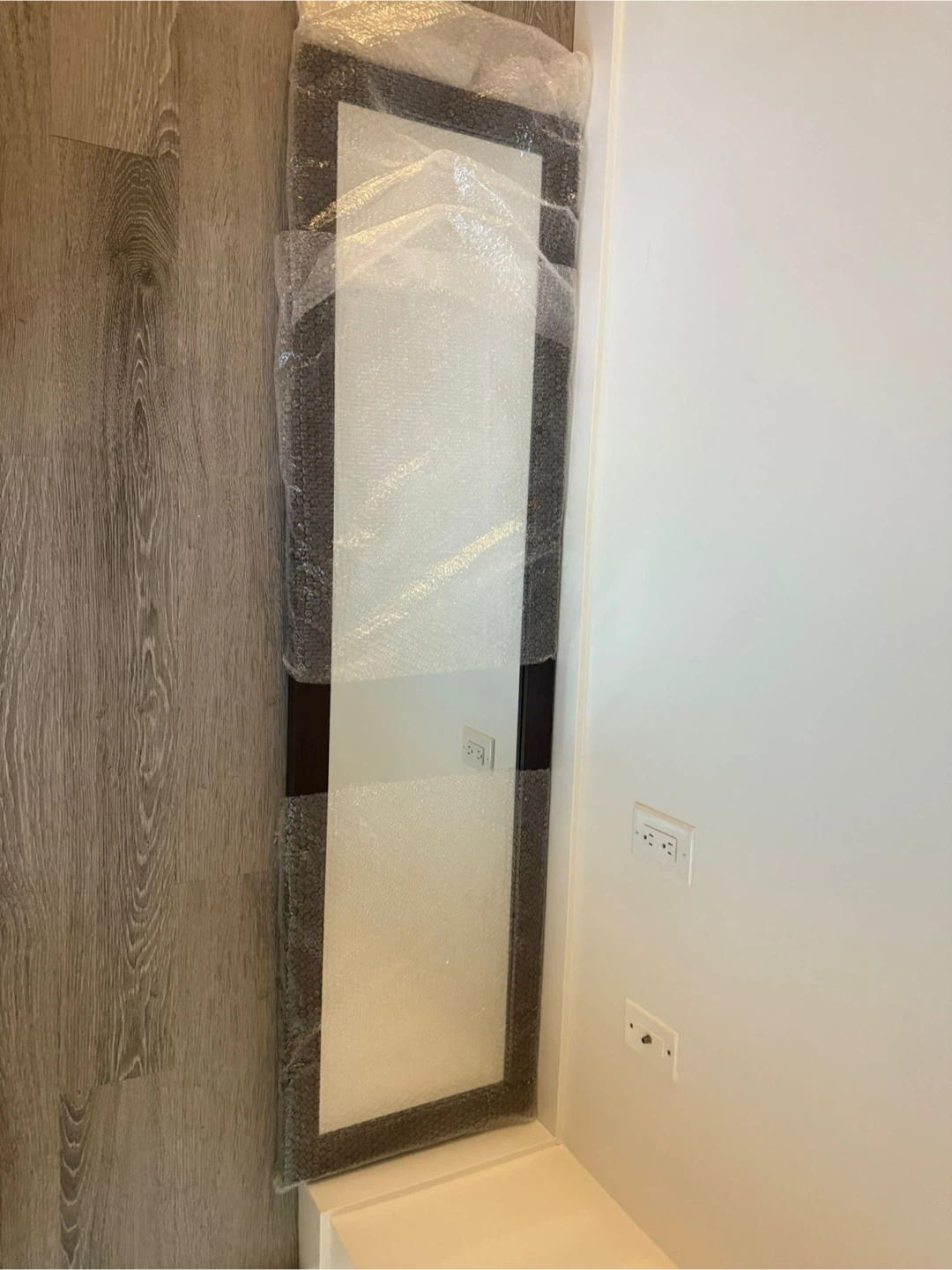 Large Rectangular Mirror with Dark Frame