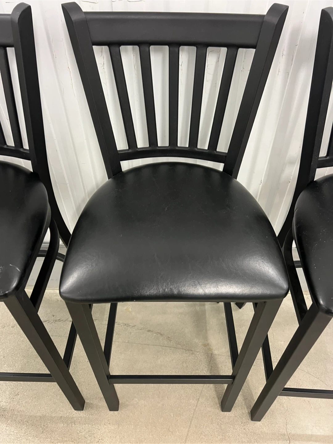 Set of 3 Black Bernick Metal Bar Stools - photo 3