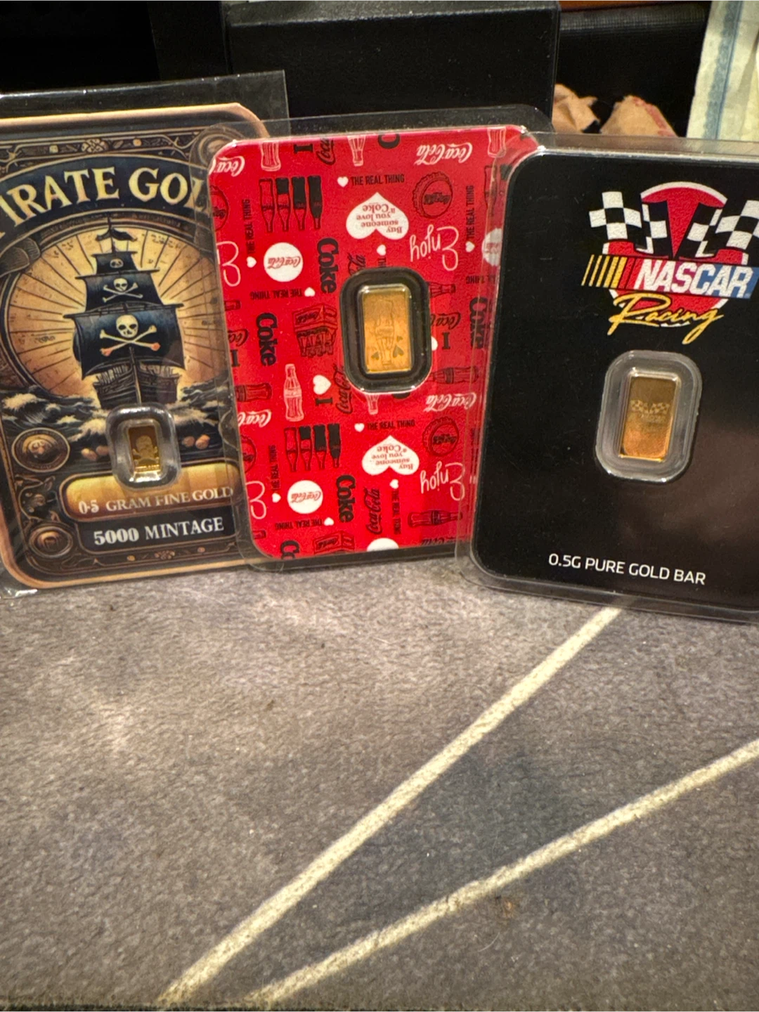 Sale ends 03/23 0.5g Gold Bar Collection - Pirate, Coke, NASCAR
