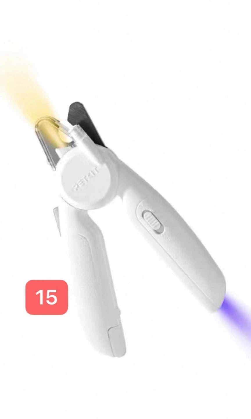 Petkit White Cat Dog Nail Clippers with LED Light and wood light