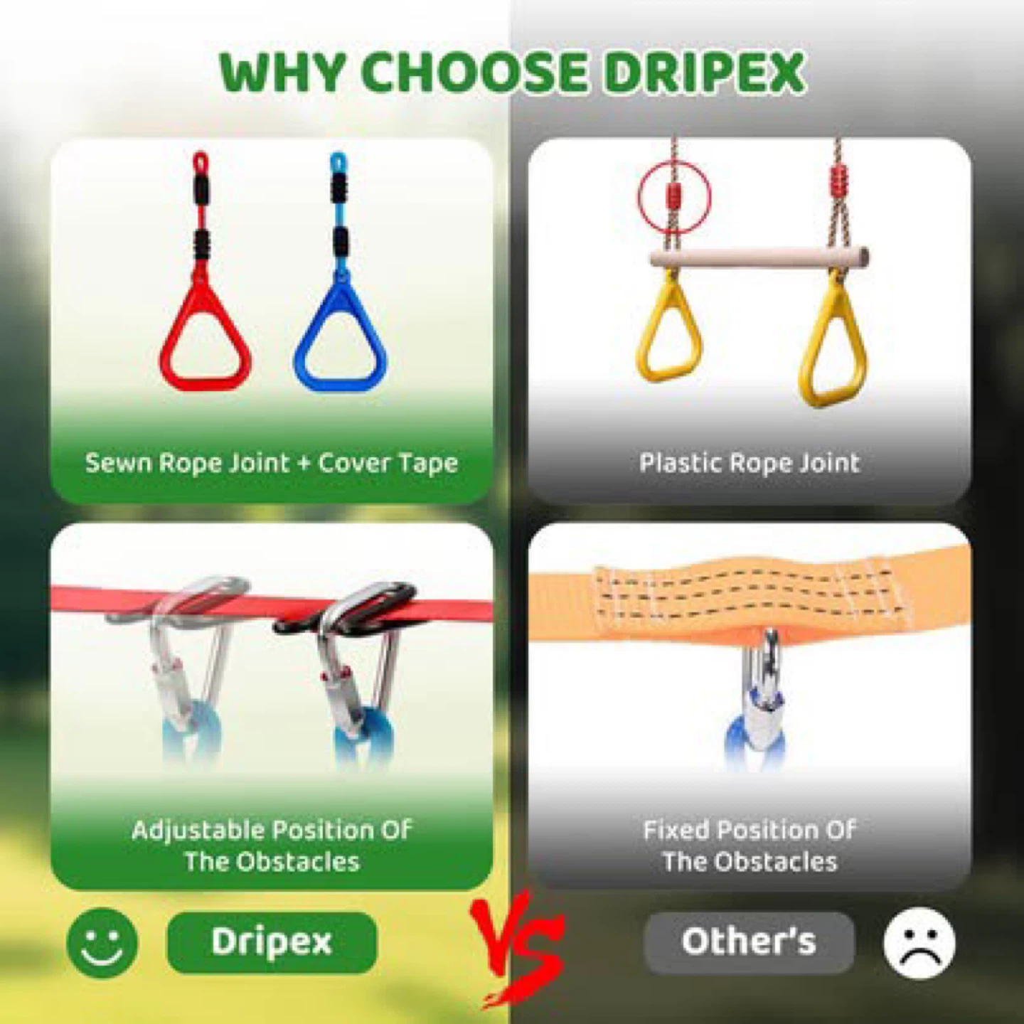 Dripex Ninja Warrior Obstacle Course - 2x50’ Double Slackline - photo 4