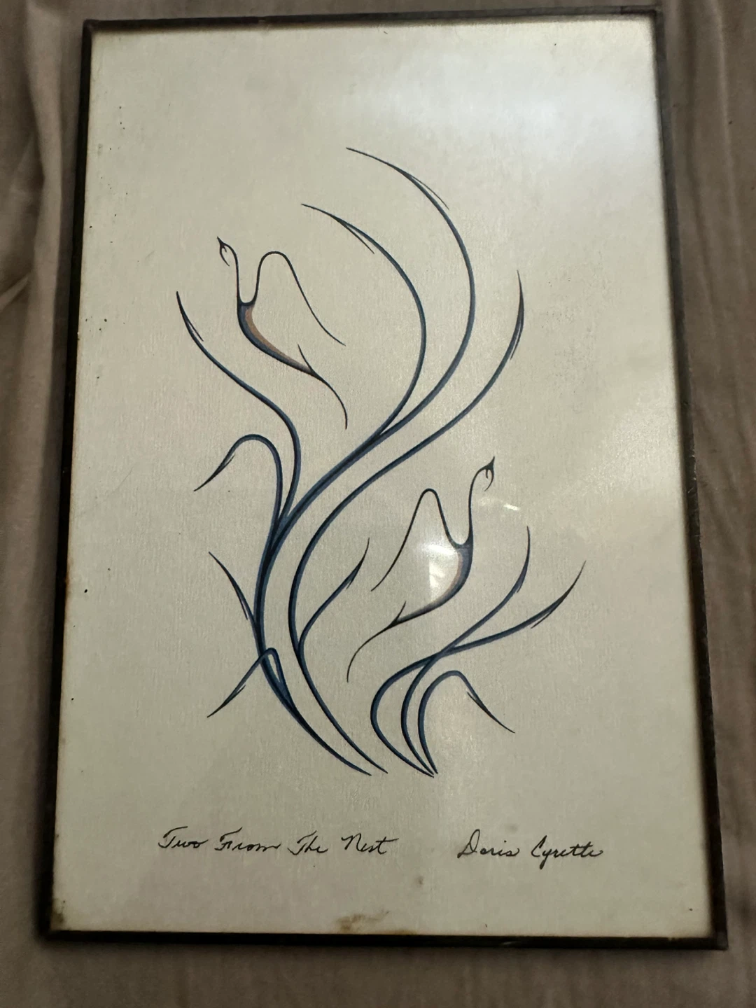 Doris Cyrette "Two From The Nest" Framed Art