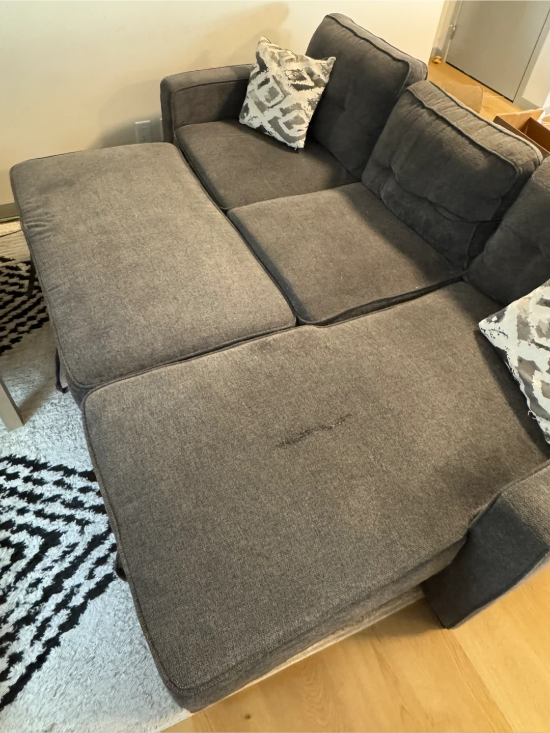 Grey Sectional Sofa Bed with Storage - photo 2