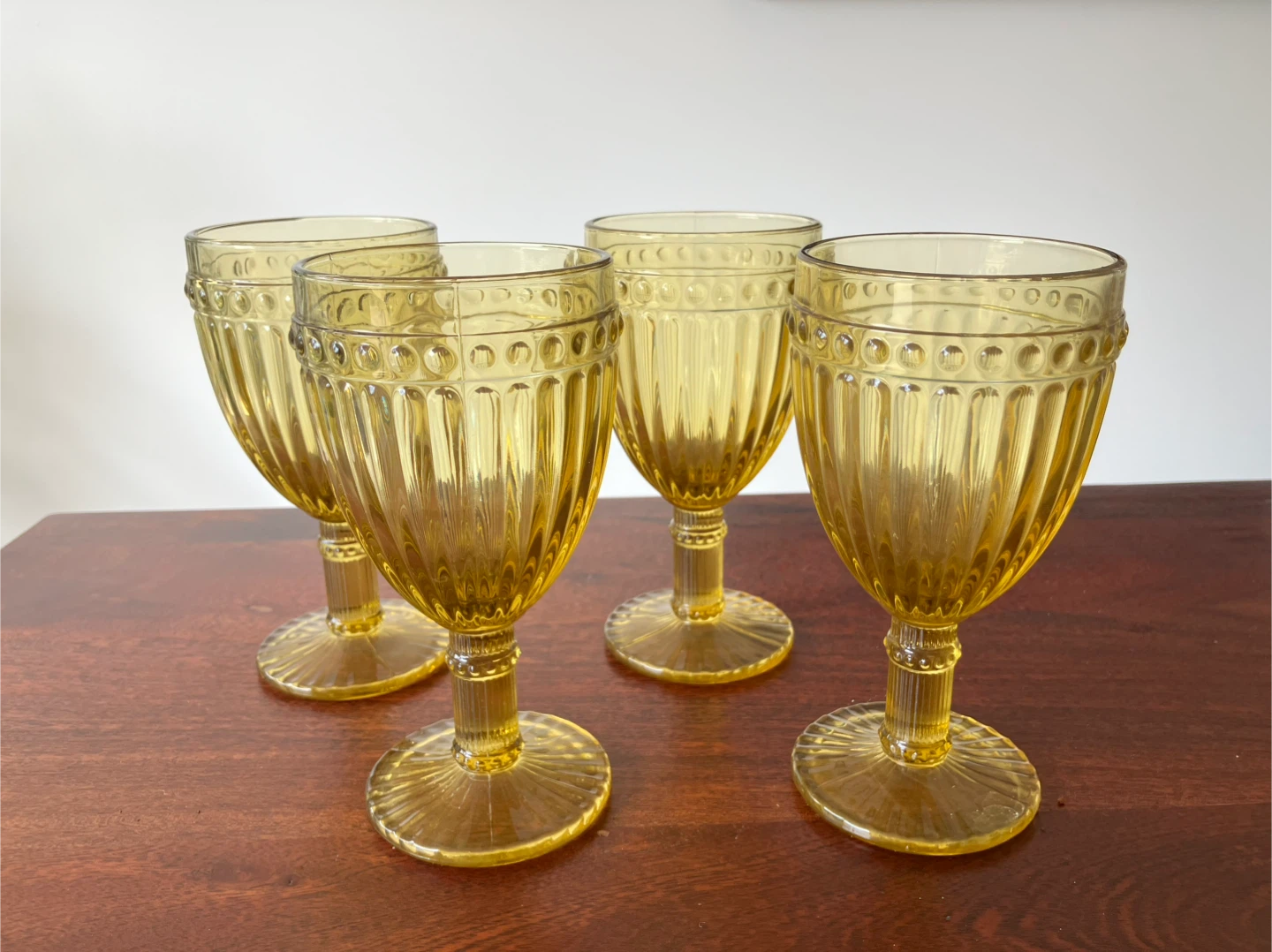 Set of 4 Amber Glass Goblets - photo 2