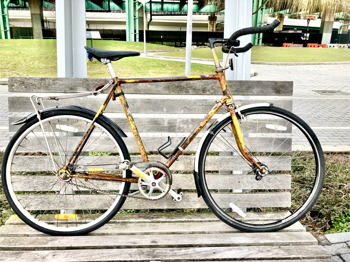 Classic English Raleigh Yellow Bicycle