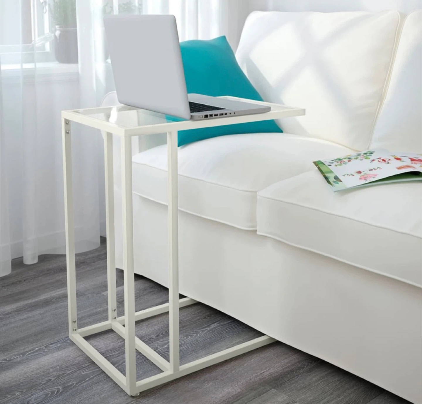 IKEA Glodde Side Table with Glass Top