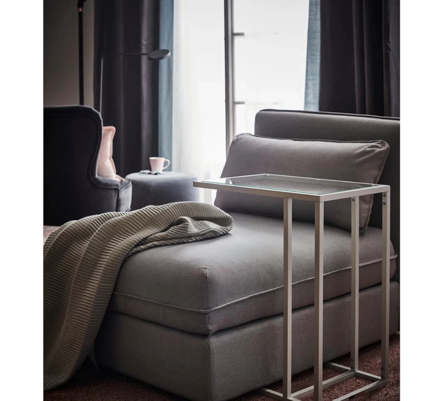 IKEA Glodde Side Table with Glass Top - photo 2
