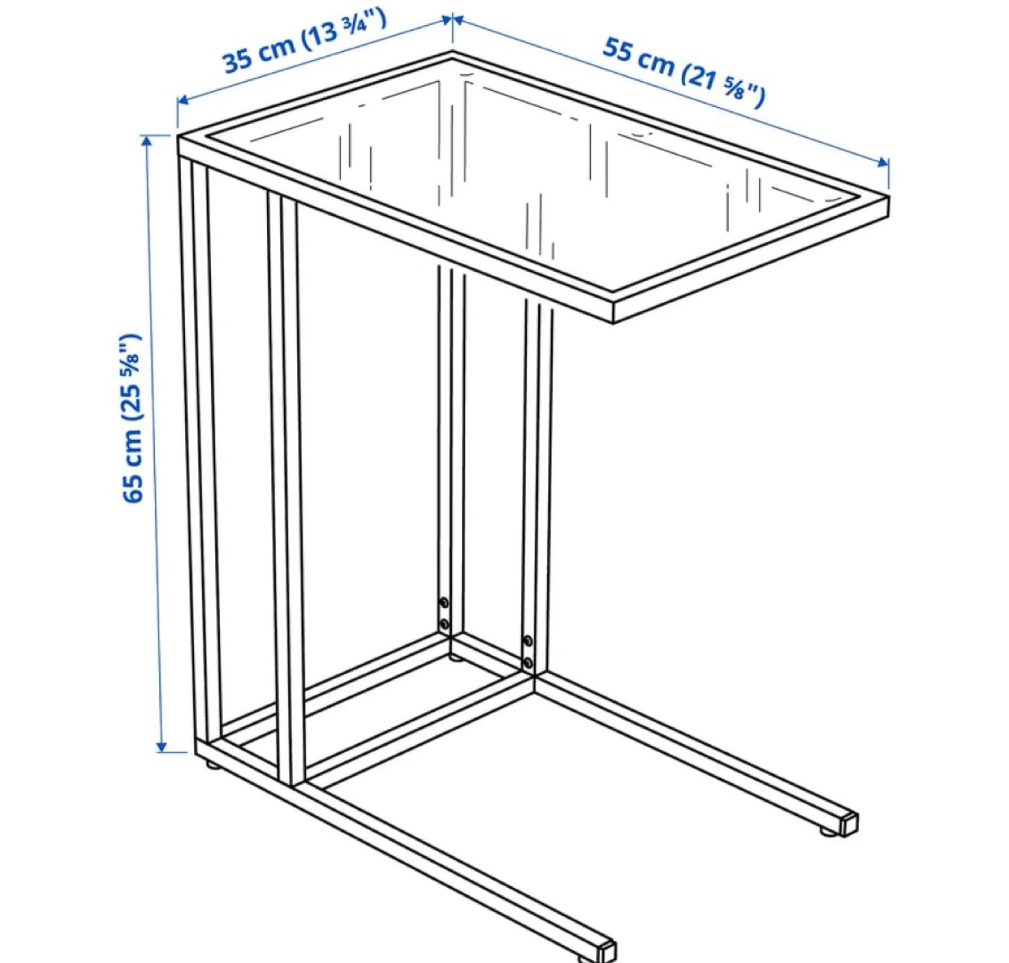 IKEA Glodde Side Table with Glass Top - photo 5