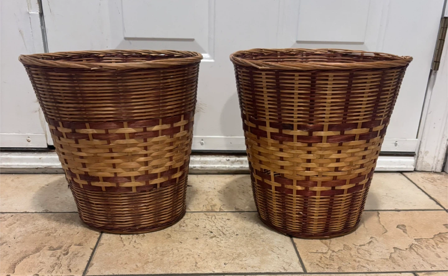 Matching waste baskets