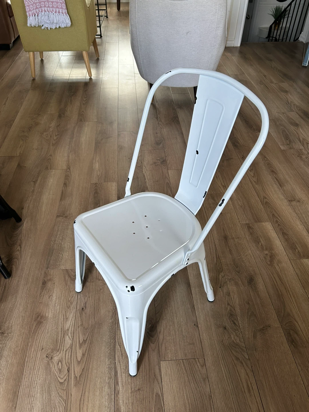 White Metal Tolix Style Chair