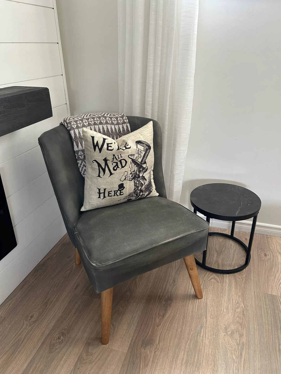 Grey Upholstered Accent Chair