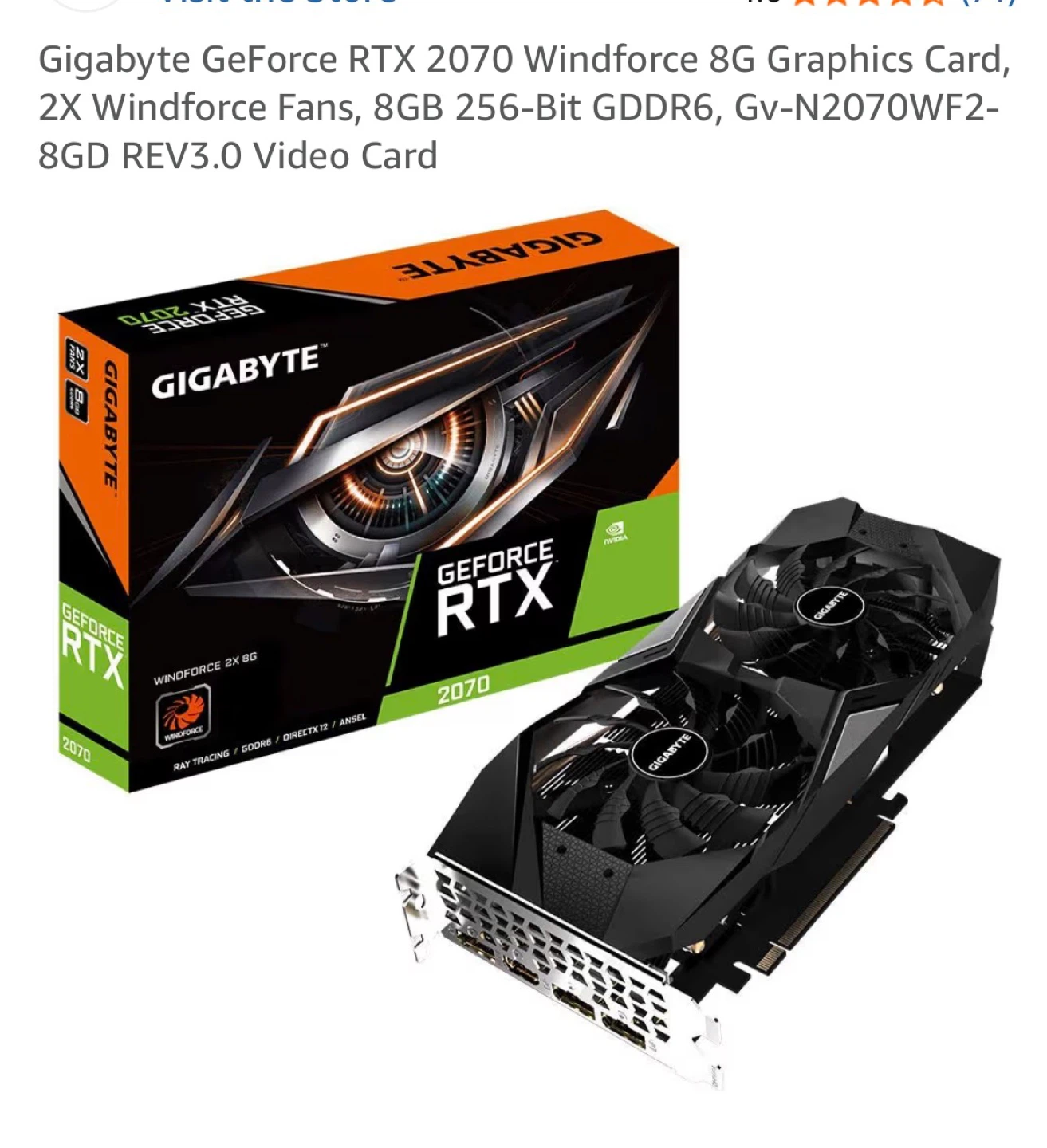 Gigabyte GeForce RTX 2070 Windforce 8GB Graphics Card - photo 2