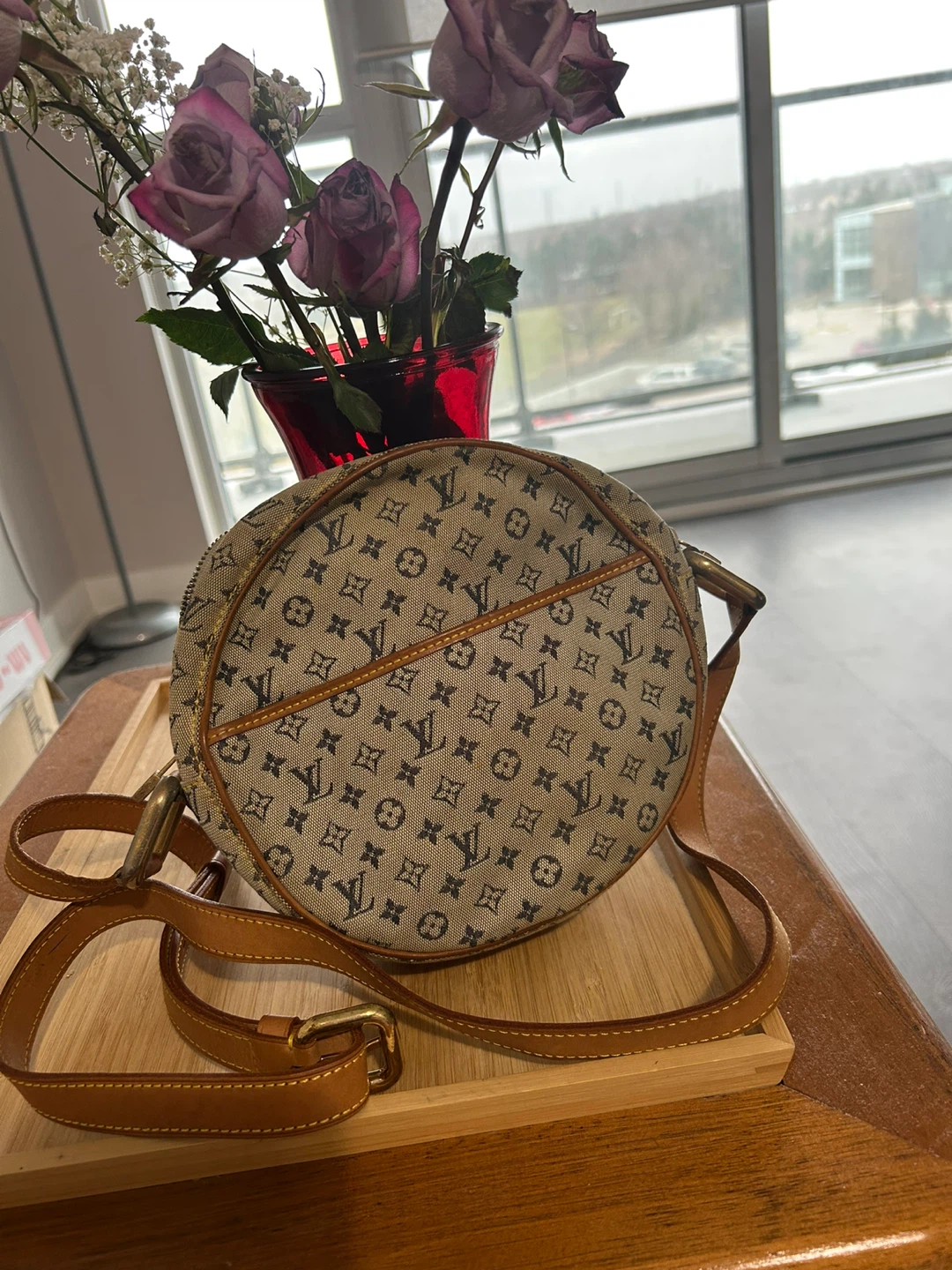 Authentic LOUIS VUITTON Canvas Round Shoulder Bag... See more