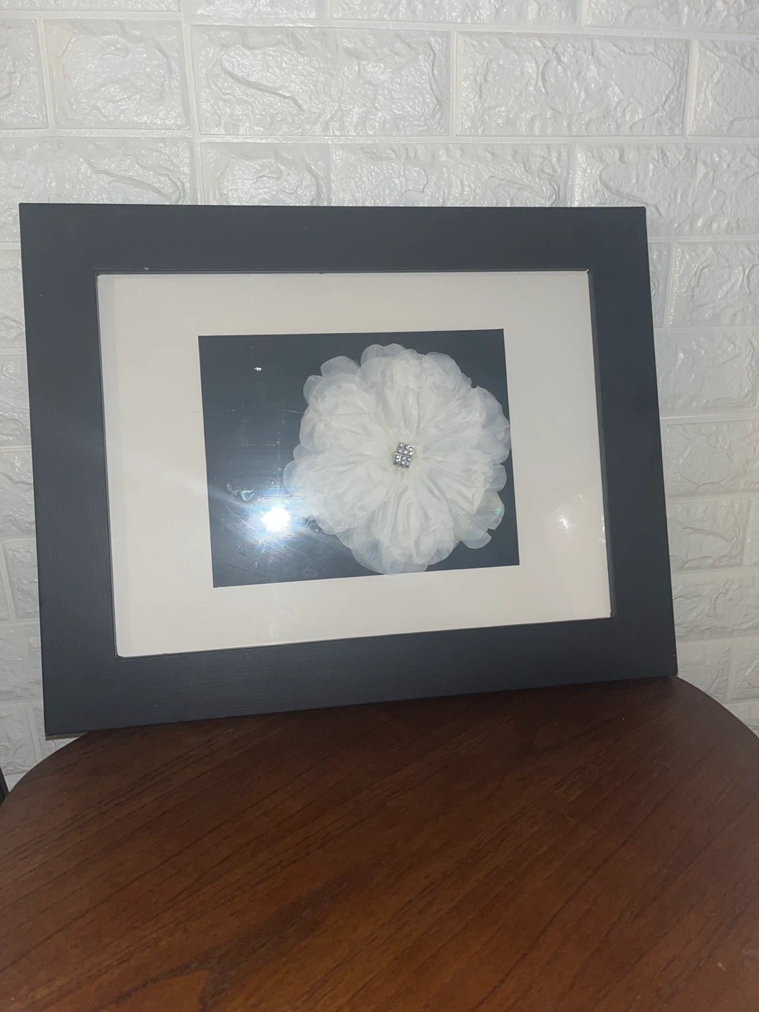 Framed White Flower Wall Art