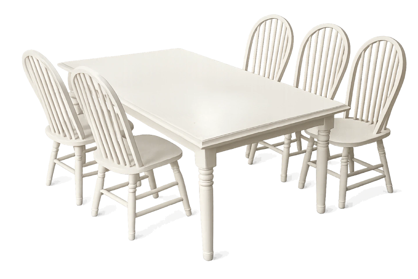 Off white Dining Table with 5 Chairs - photo 2