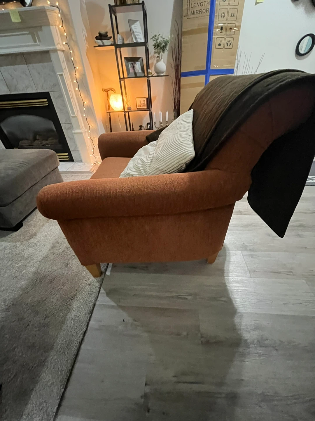 Orange Upholstered Accent Chair - photo 2