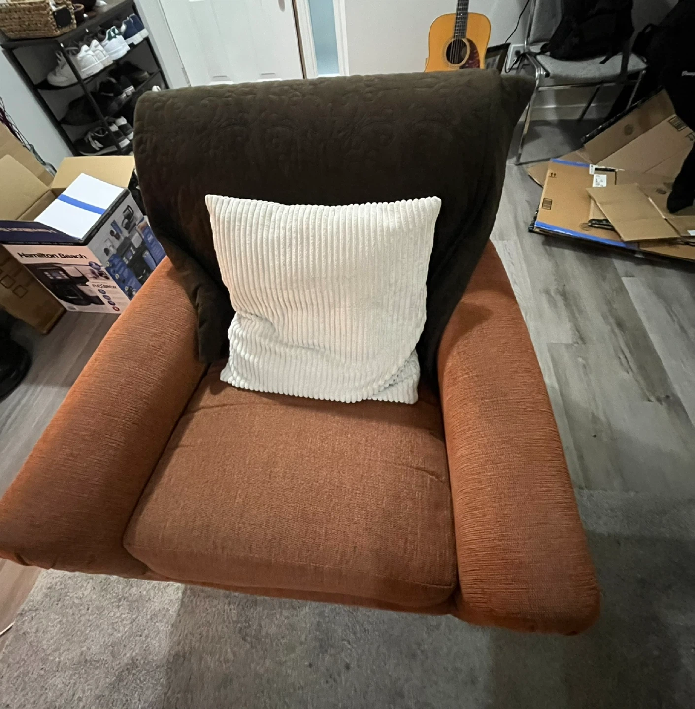 Orange Upholstered Accent Chair - photo 5