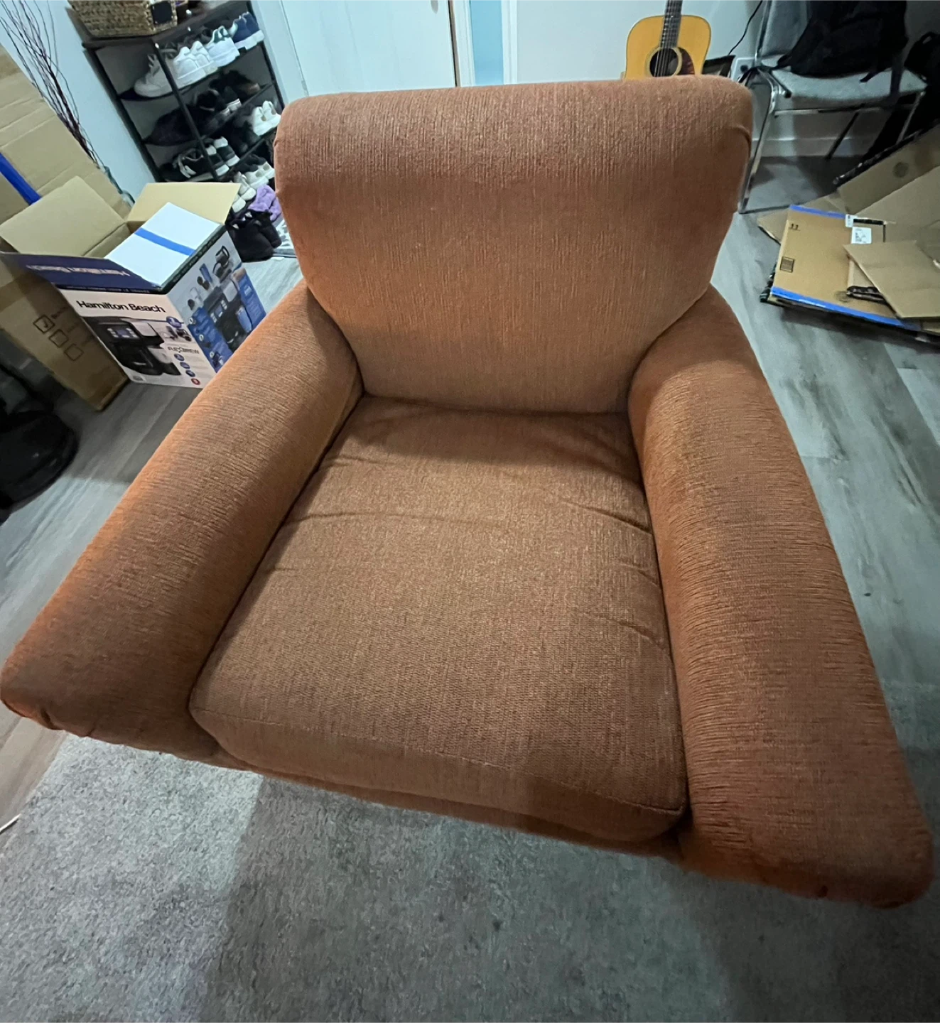 Orange Upholstered Accent Chair - photo 4