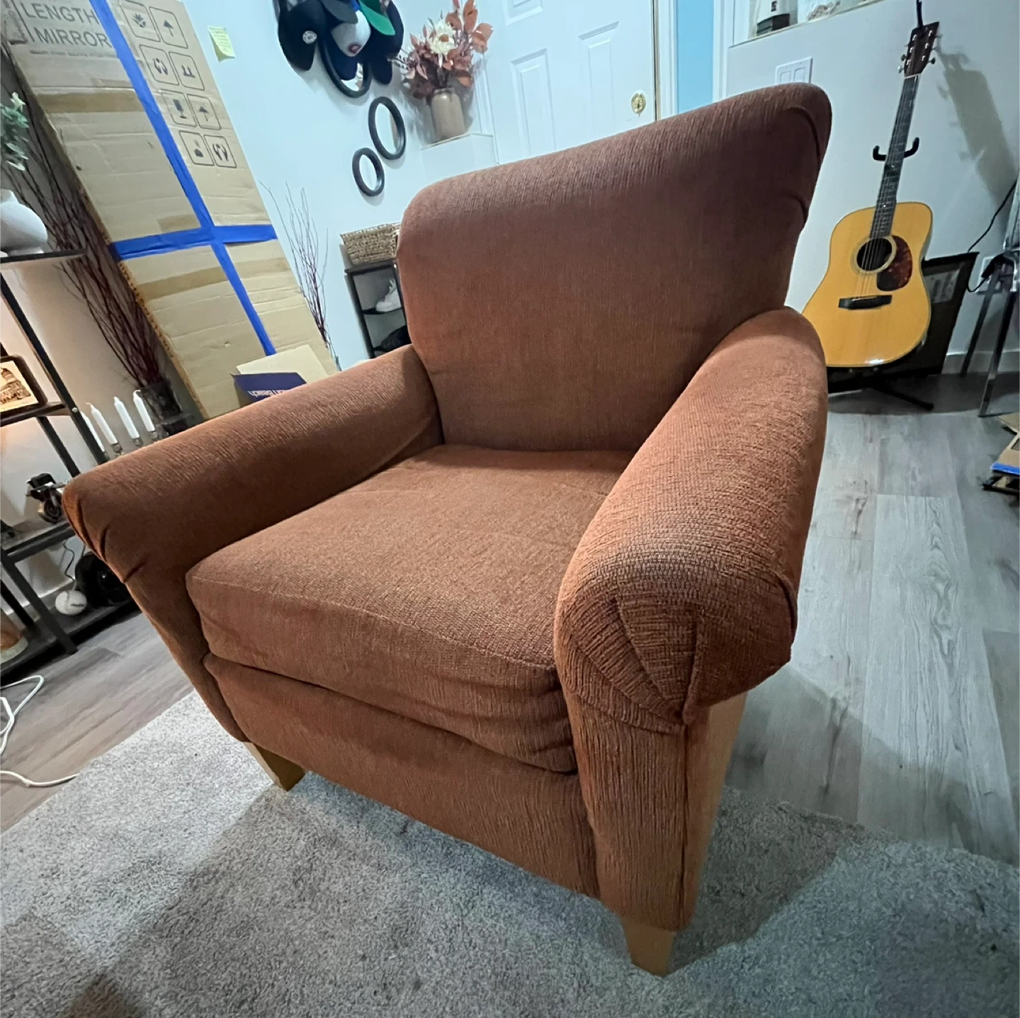 Orange Upholstered Accent Chair - photo 3
