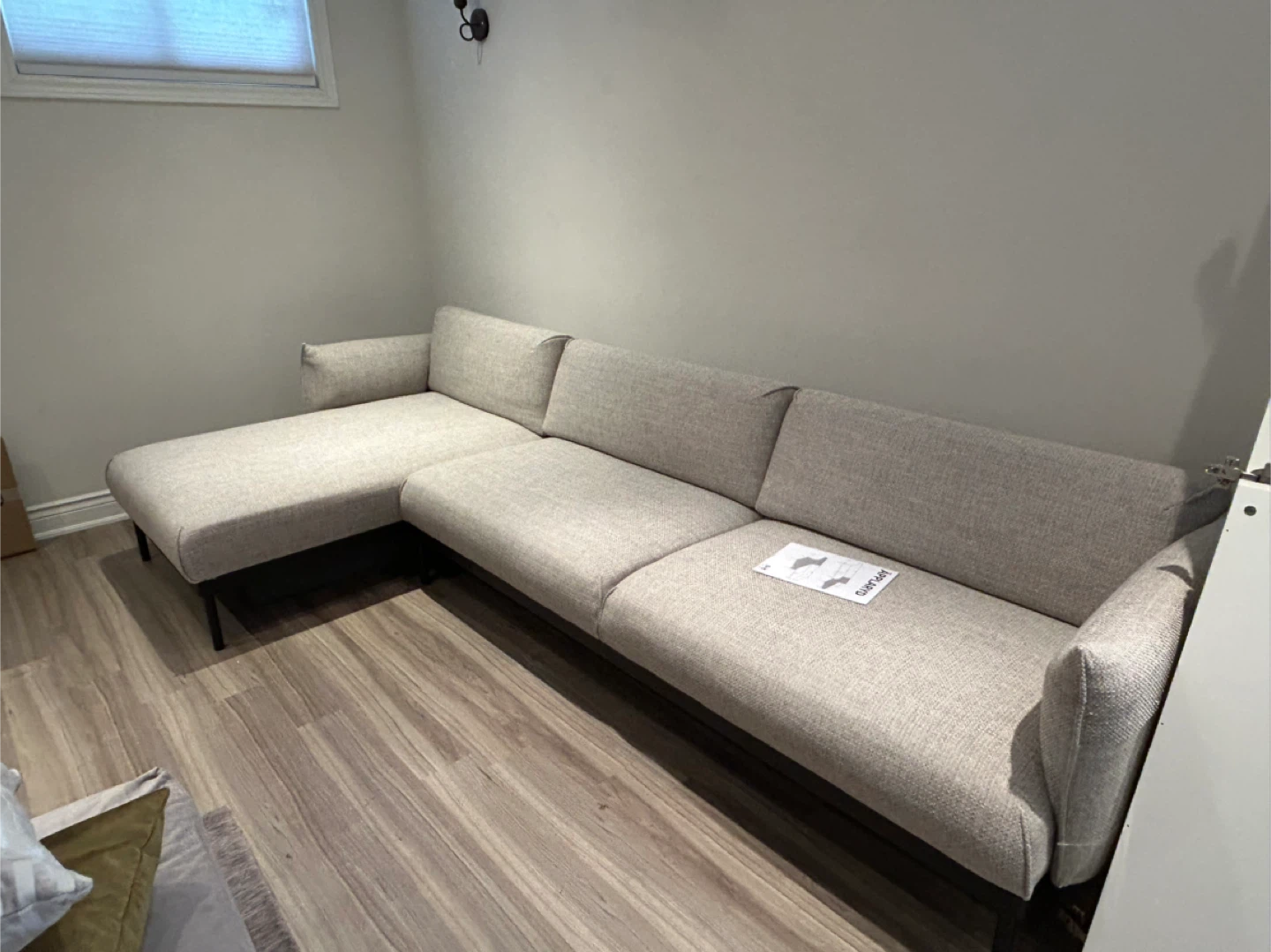 IKEA ÄPPLARYD Sofa with Chaise Lounge - Light Gray - photo 2