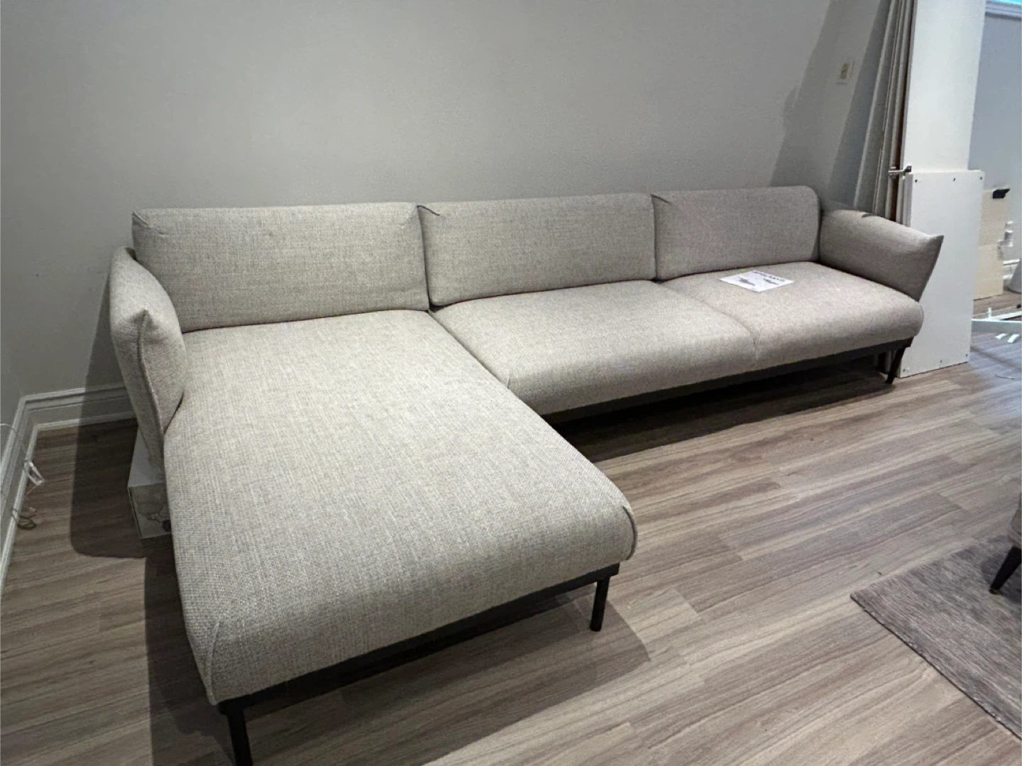 IKEA ÄPPLARYD Sofa with Chaise Lounge - Light Gray