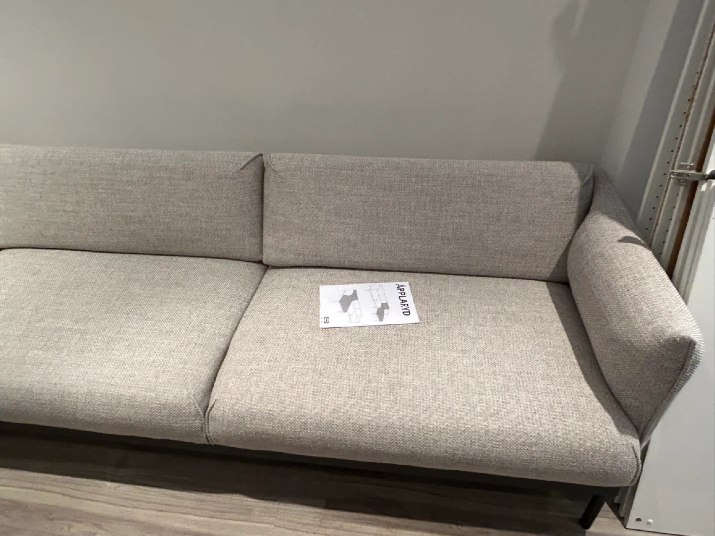 IKEA ÄPPLARYD Sofa with Chaise Lounge - Light Gray - photo 3
