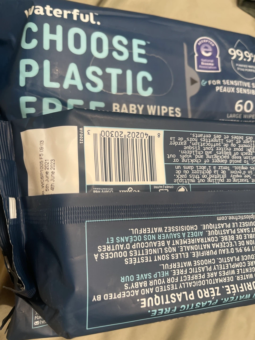 Waterful Plastic Free Wipes (expired for use in baby)