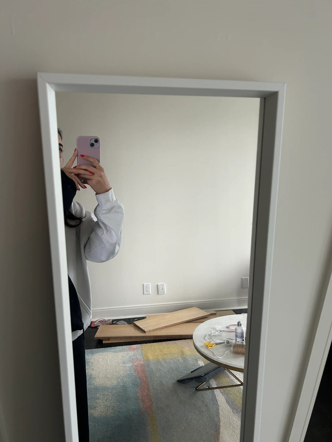IKEA White Full Length Mirror - photo 2