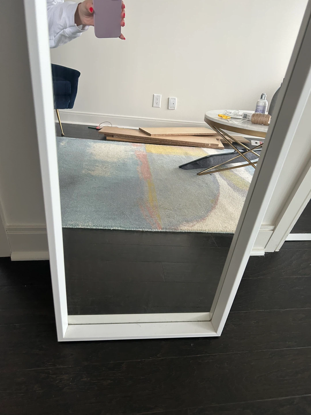 IKEA White Full Length Mirror - photo 3