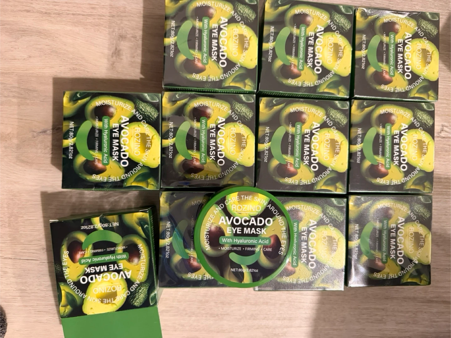 Rozino Avocado Eye Mask with Hyaluronic Acid - 10 Boxes