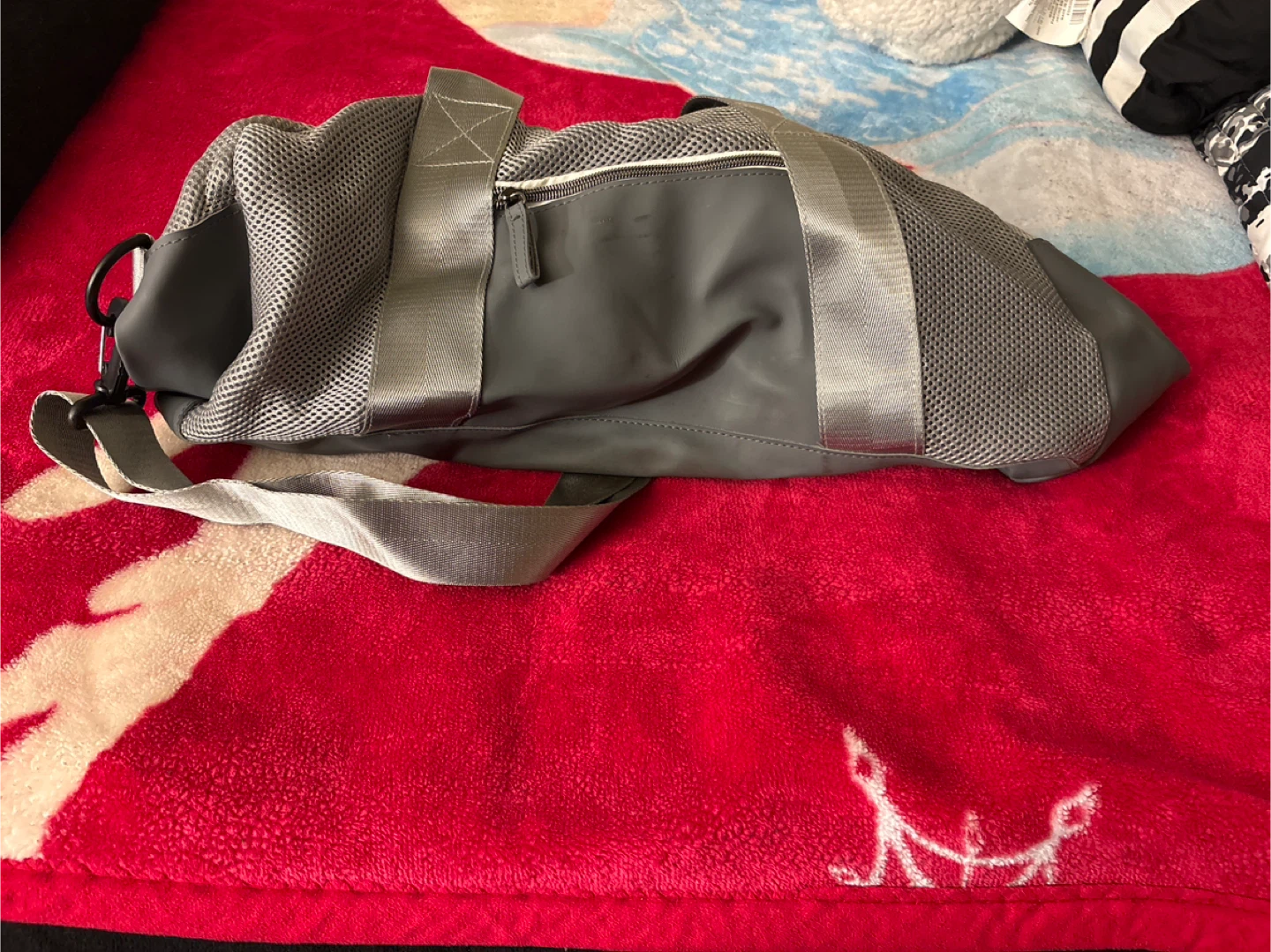 Gray Mesh Duffle Bag