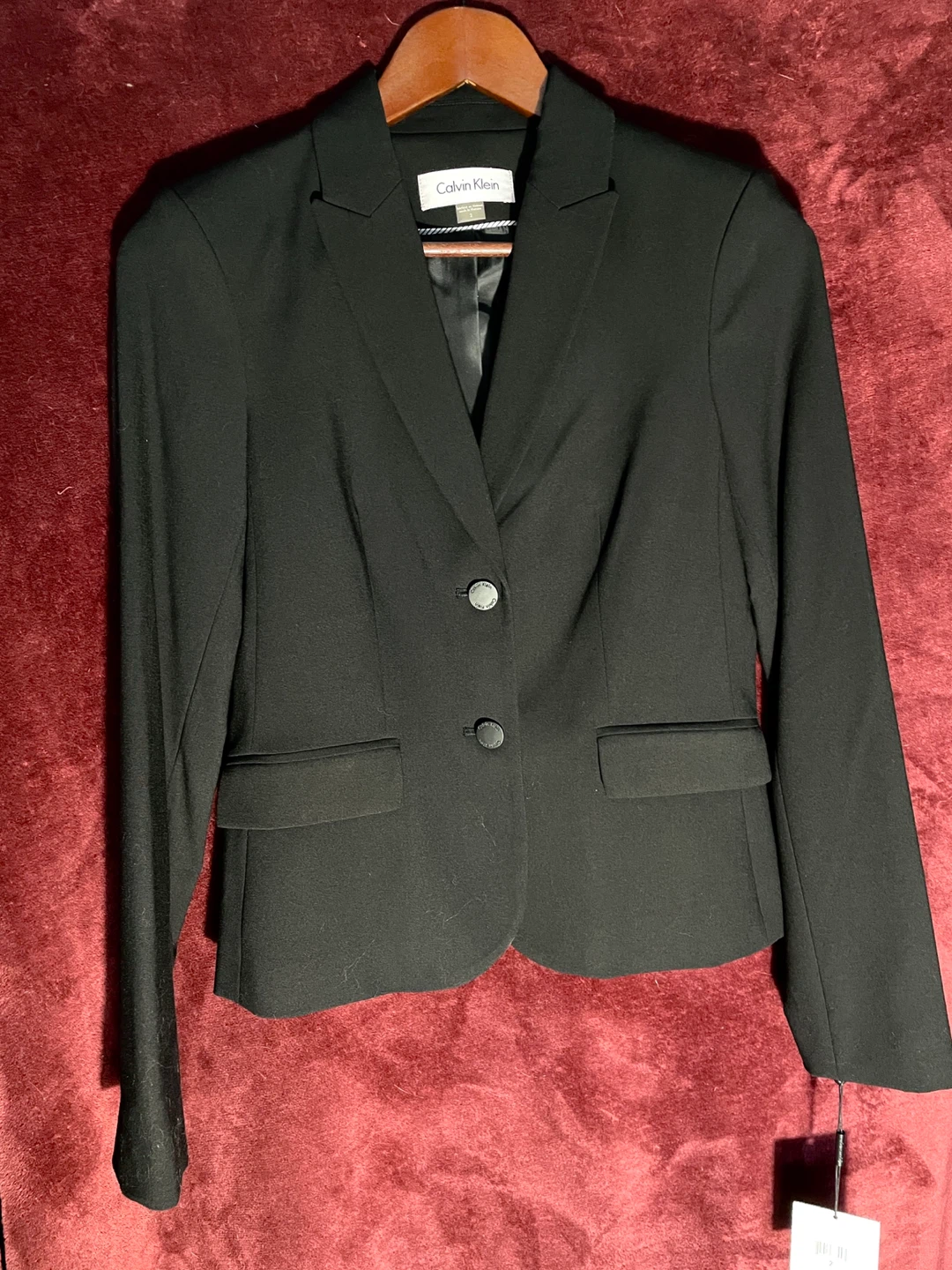 *New* Calvin Klein Fitted Women's Black Blazer, Size 2