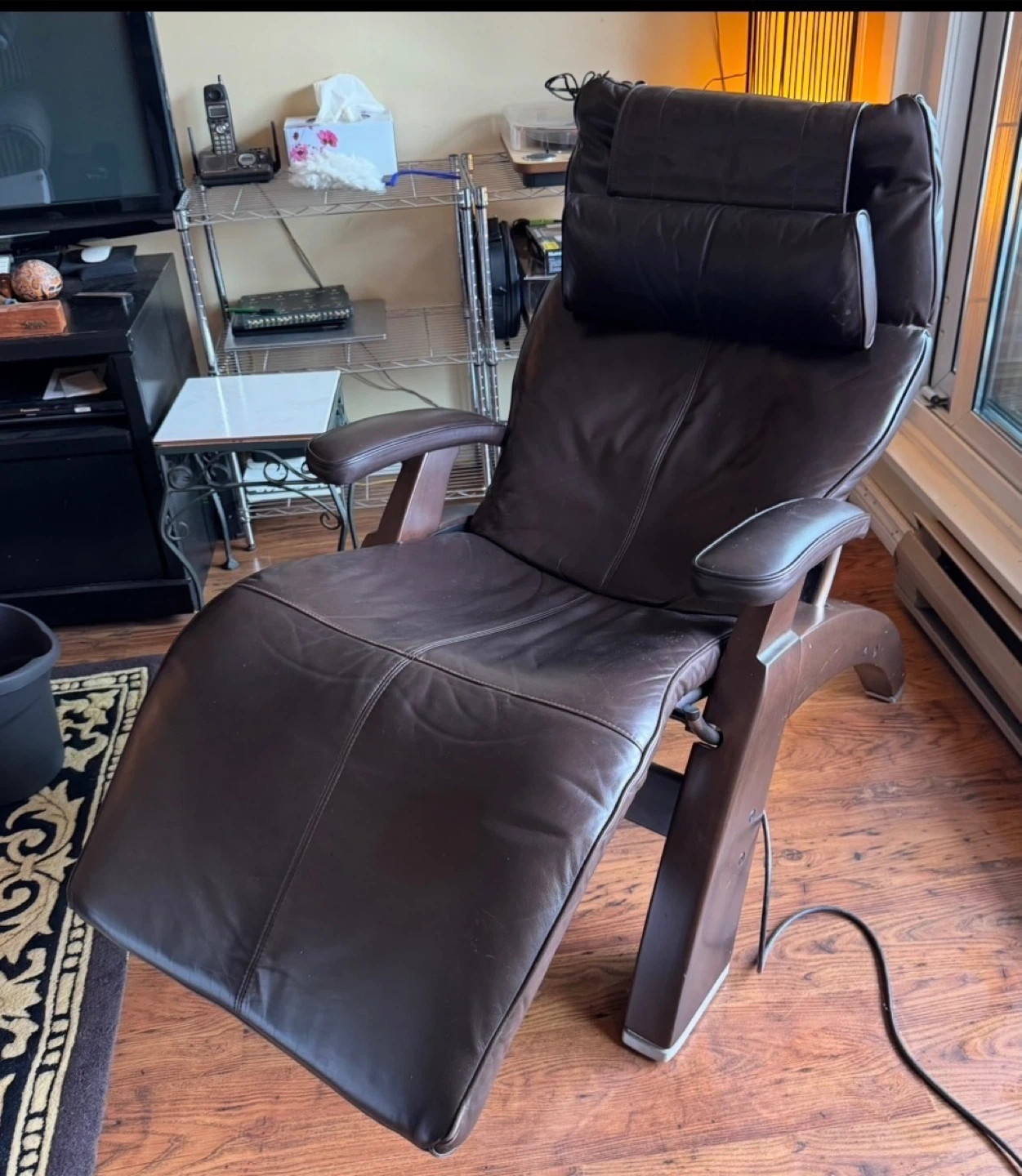 Brown Leather Zero Gravity Massage Chair - photo 2
