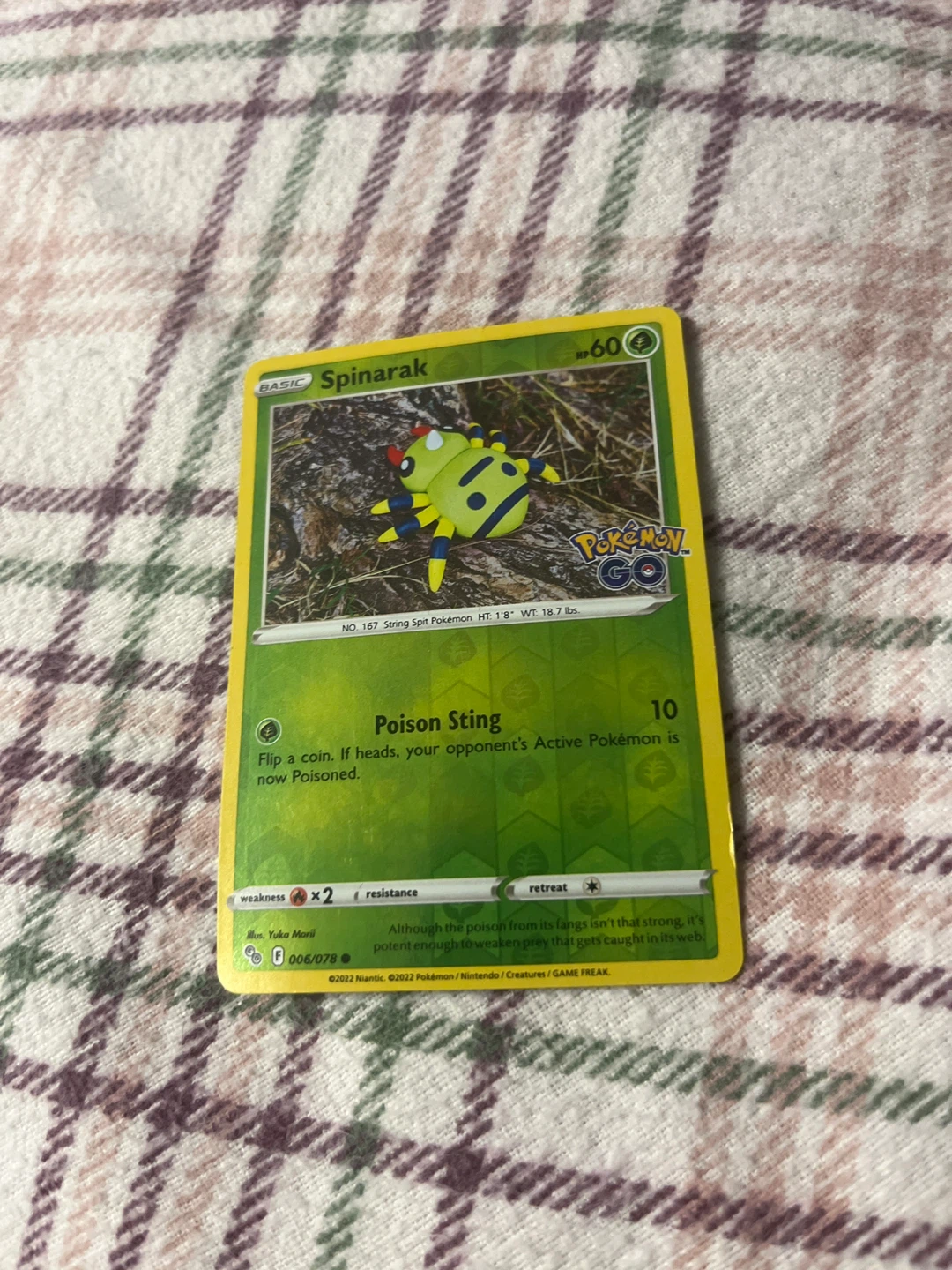 Pokémon Spinarak Trading Card