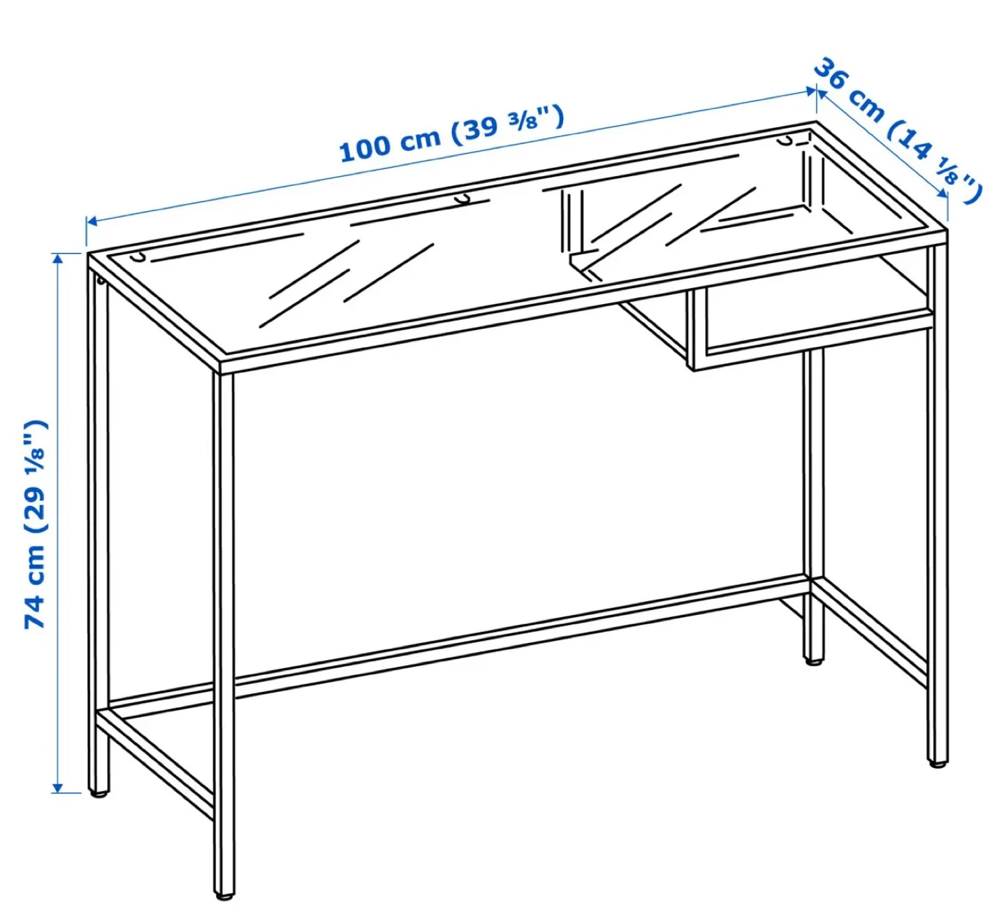 IKEA Table Desk - Glasstop 🥕 - photo 2