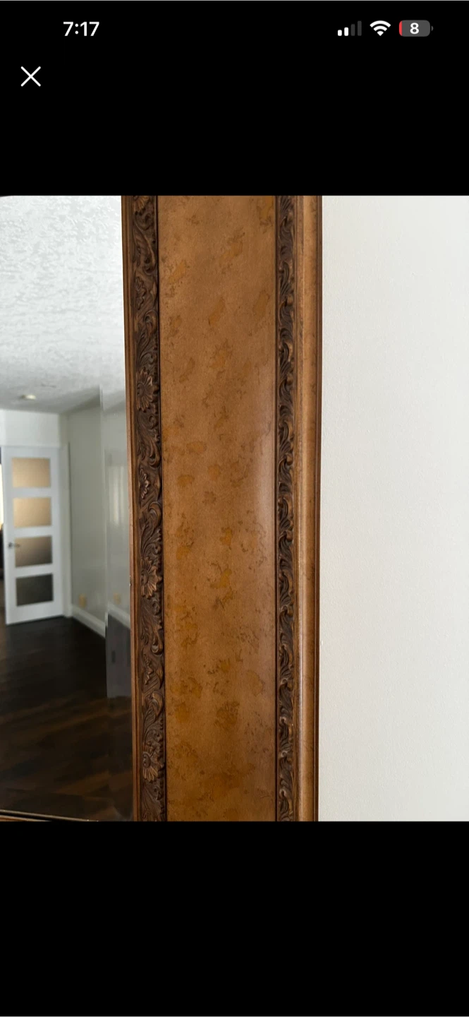 Framed Wall Mirror - Brown Wood Look - photo 3